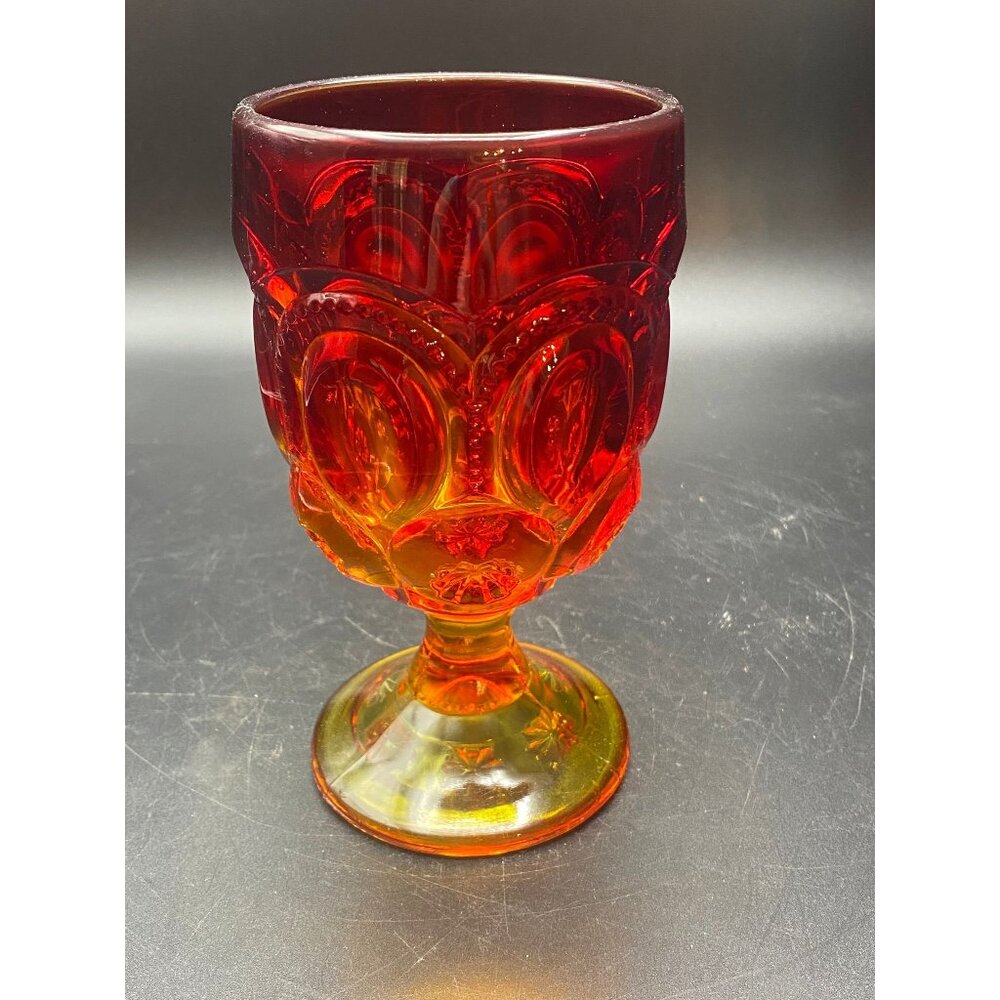 Amberina Moon n Star Water Goblet